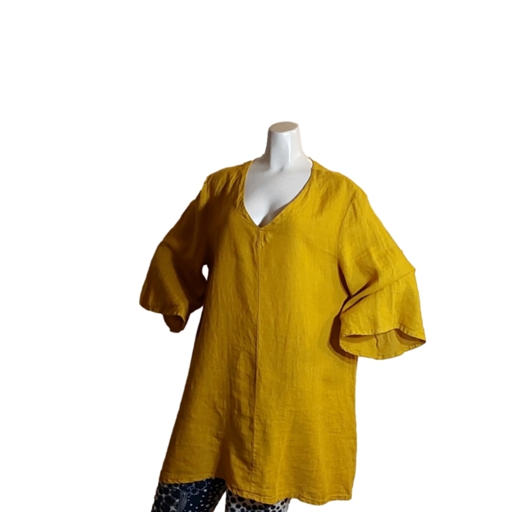BRYN WALKER LILIA YELLOW GOLDEN TUNIC WOMEN'S MEDIUM
